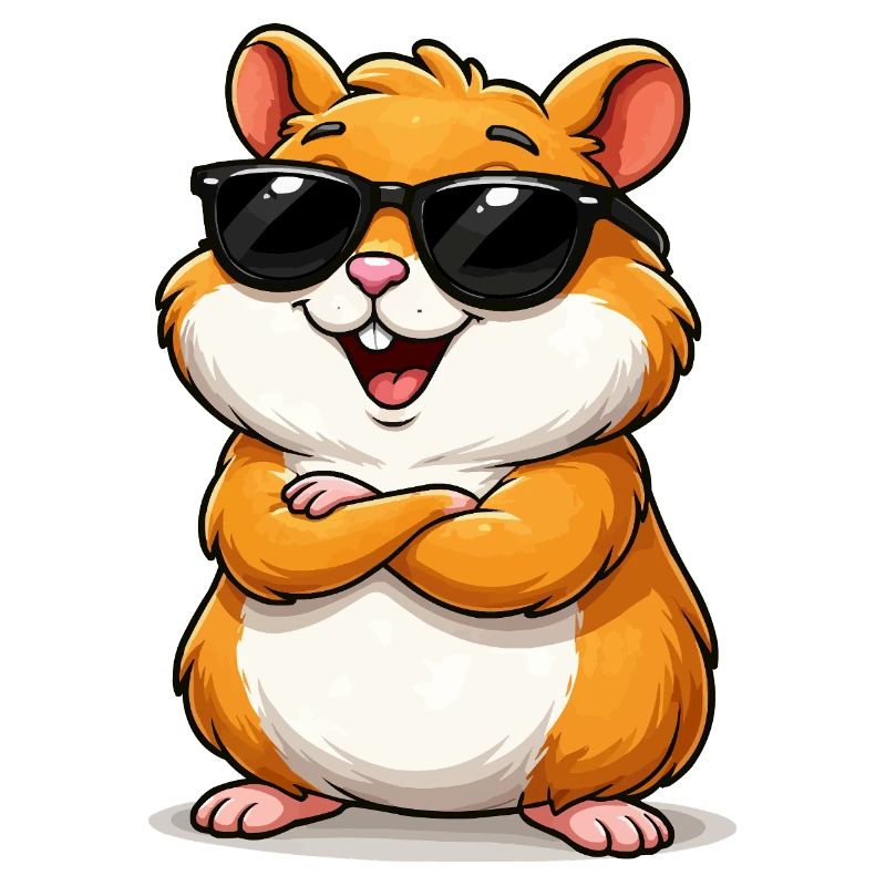 Selbstbewusster Hamster mit Sonnenbrille