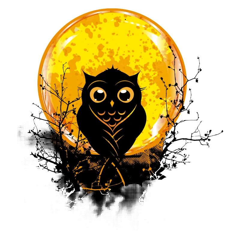 Eule bei Vollmond