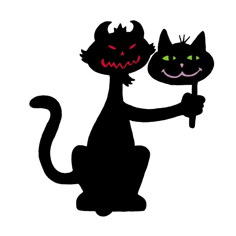 Dämonische schwarze Katze