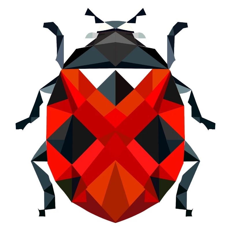 Stilvolle polygonale Marienkäfer-Illustration