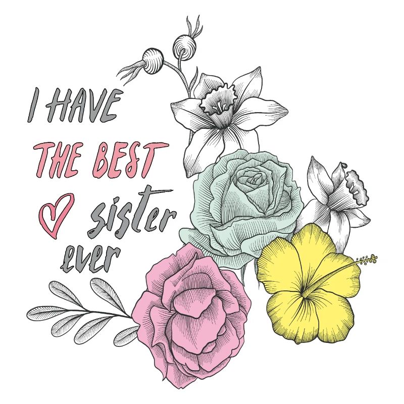 Beste Schwester Blüten Herz 