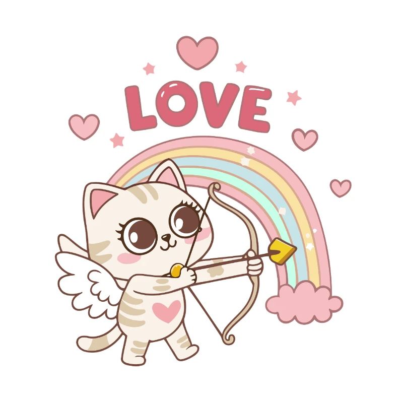 Chat céleste arcenciel amour