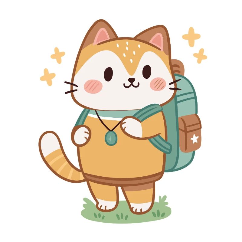 Cute Adventurer Cat Backpack