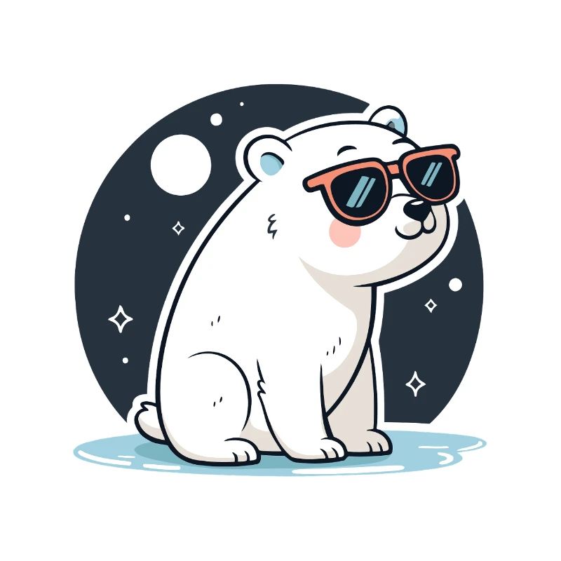 Rote Eisbär-Kosmische Brille