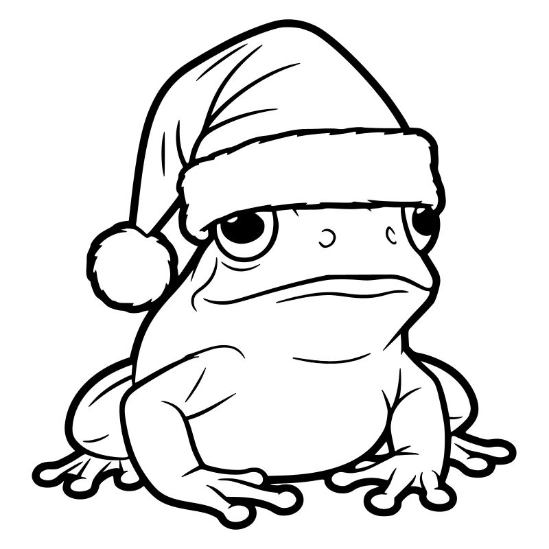 Lustiger Weihnachtsfrosch mit Mütze