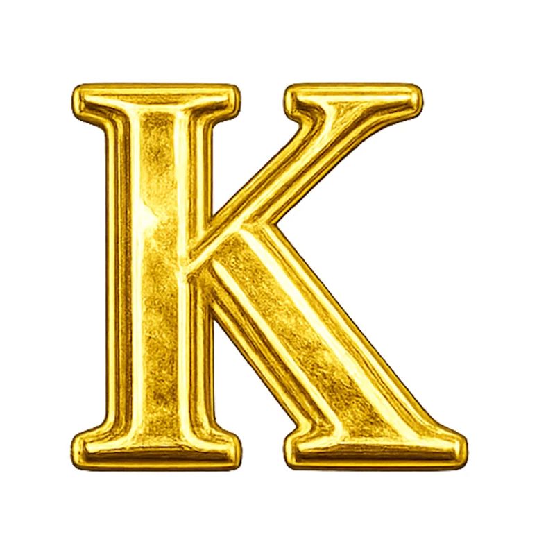 K Goldenes Monogramm