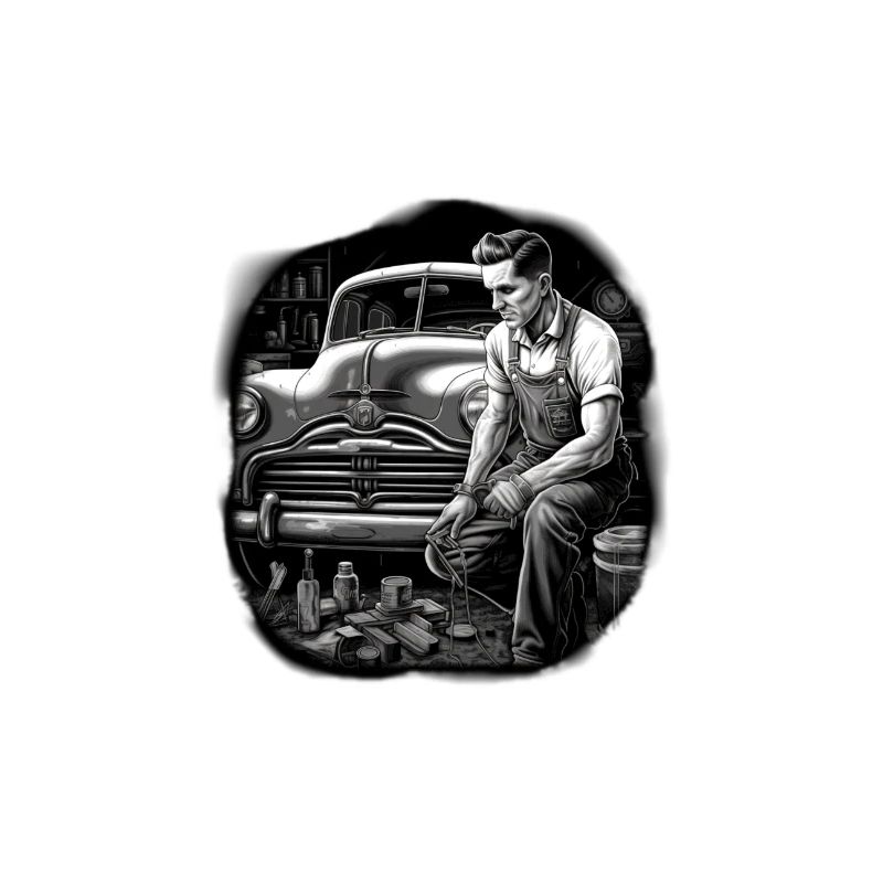 Oldtimer Mechanic weiß