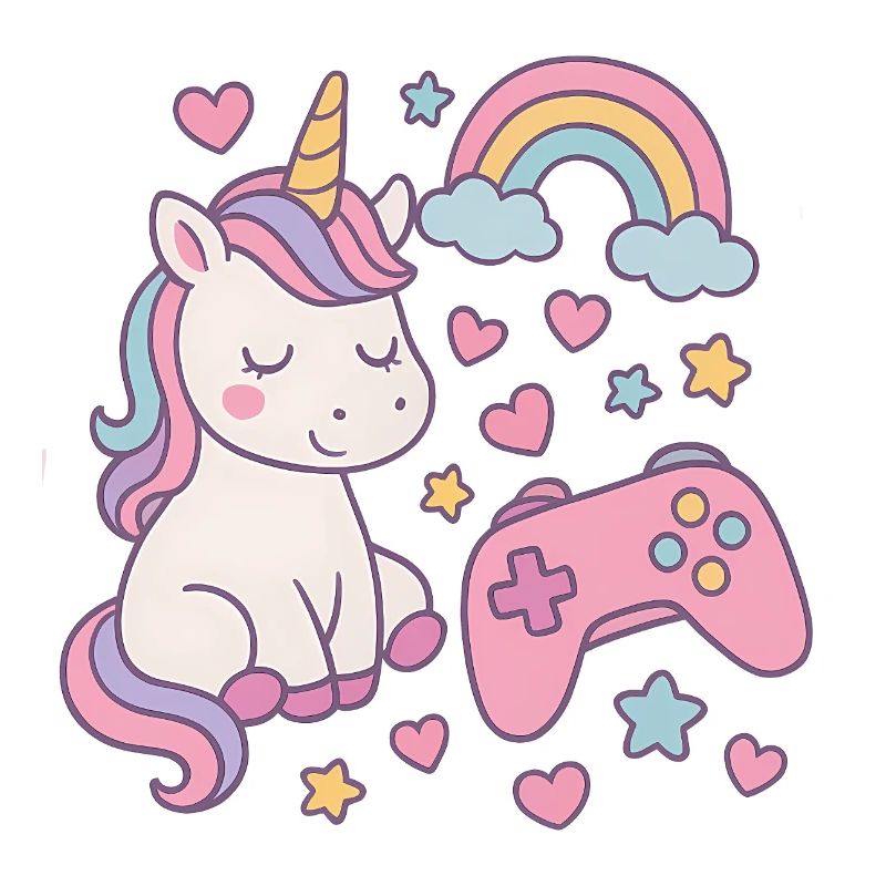 Super süßes Einhorn mit Gaming-Feeling