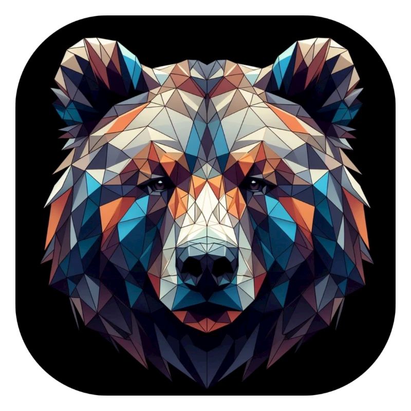 Tête d’ours Polygone Multicolore