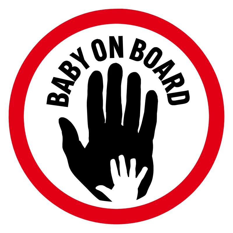 Bébé à bord main dans la main