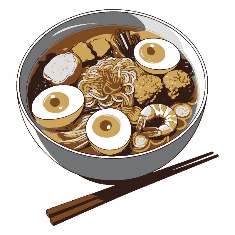 Ramen Eier Bowl Illustration
