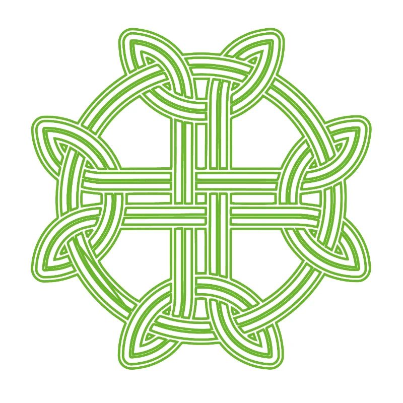 Celtic Cross Pattern Neon Green