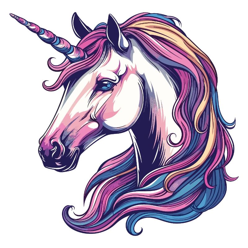 Fantasie Einhorn mit Regenbogenmähne