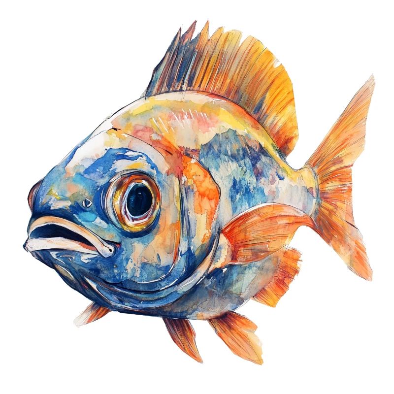 Aquarellfisch Farbexplosion