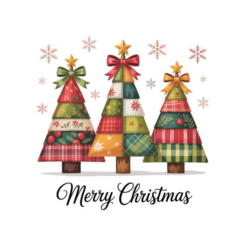 Patchwork-Christbaum-Trio