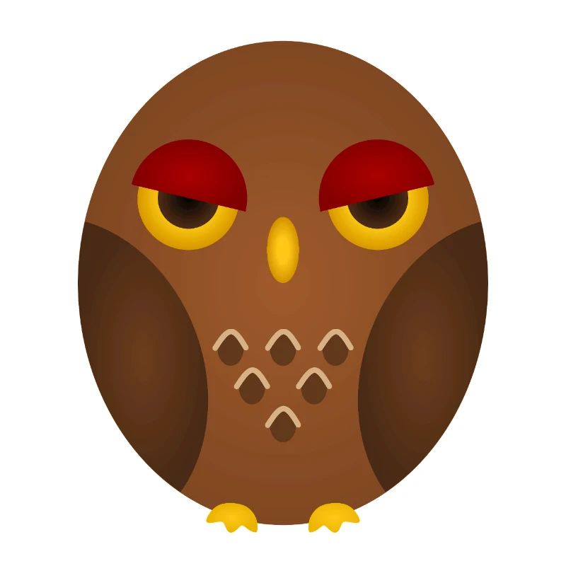 Grumpy Owl Silhouette