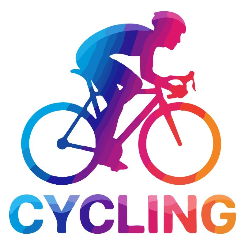 Rainbow Cyclist Silhouette