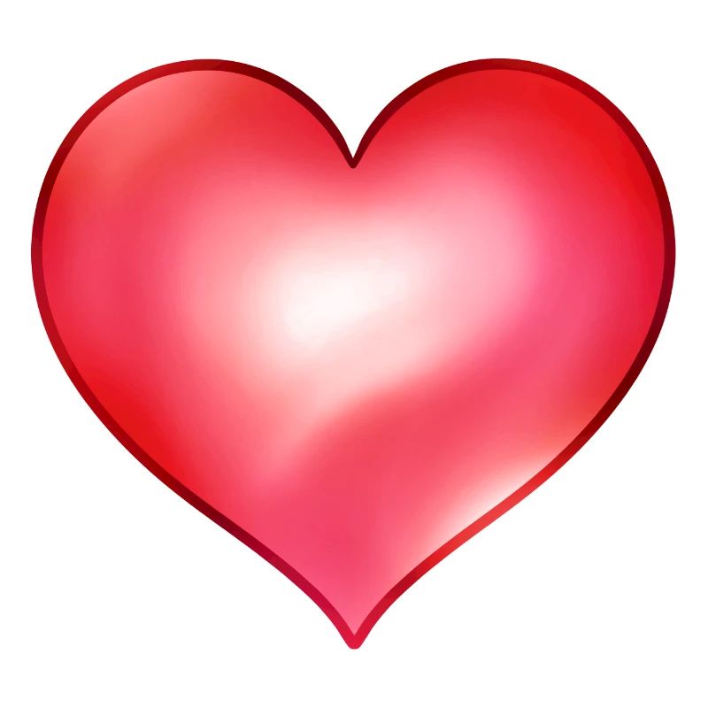 Red heart with luminous gradient