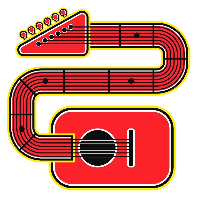Rote Abstract Shape Gitarre