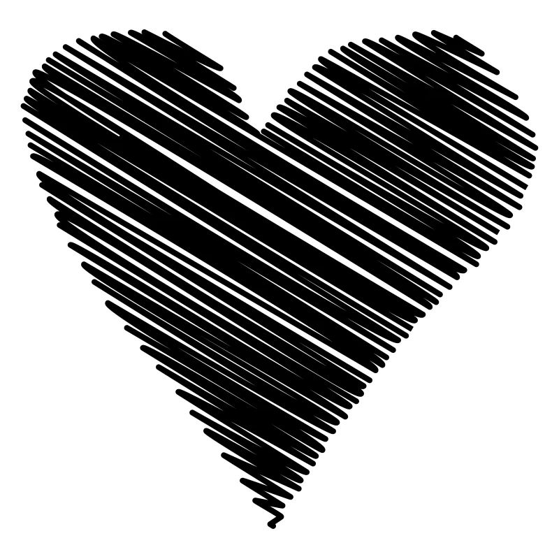 heart scribble drawing minimal love love lines