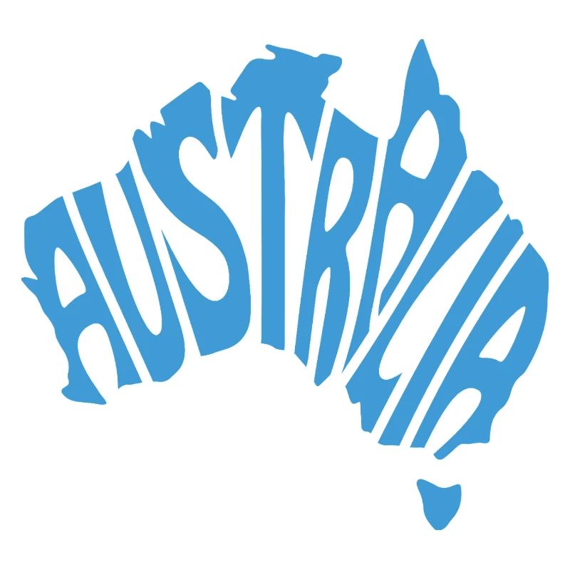 Australia Map Artistic Typography Design