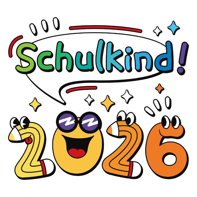 Schulkind 2026 Einschulung Schulanfang Comic
