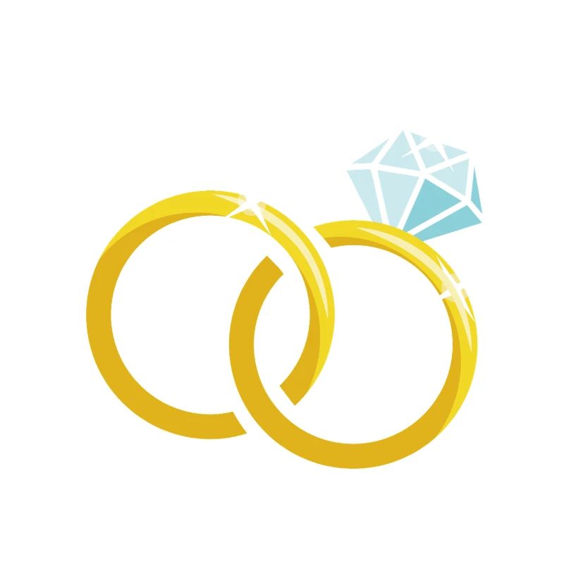 Goldene Eheringe mit Diamant