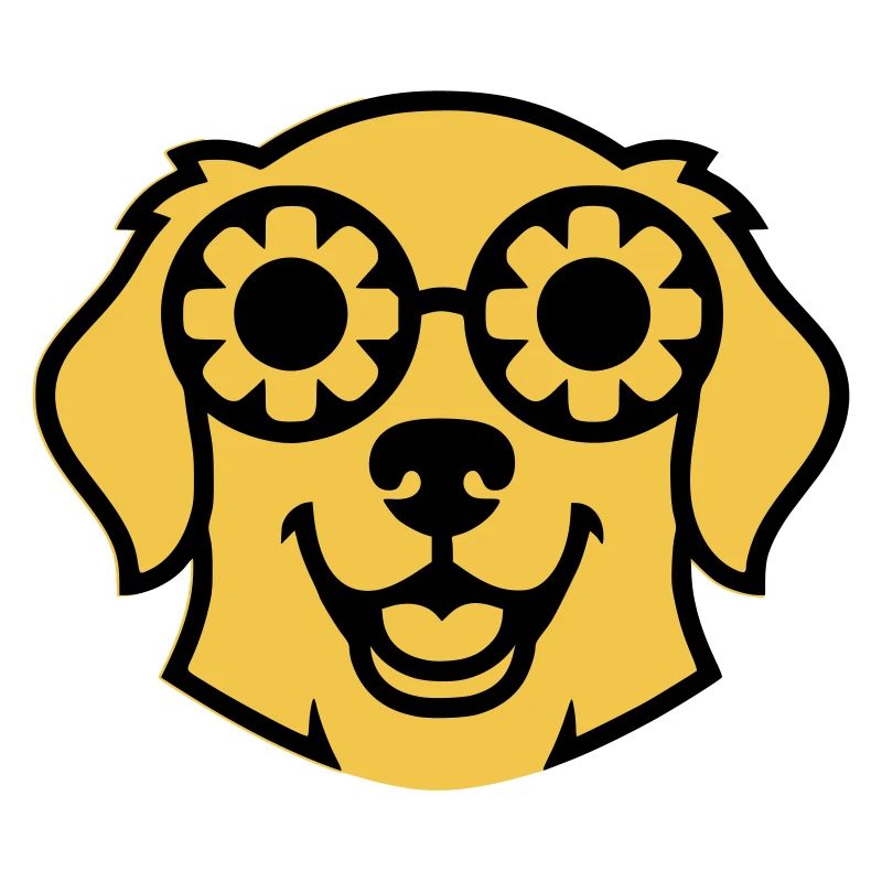 Labrador Blume Brille Peace Comic