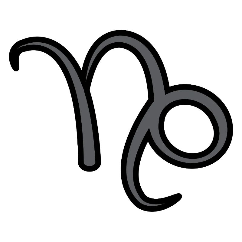 Steinbock Sternzeichen Symbol Schwarz & Grau