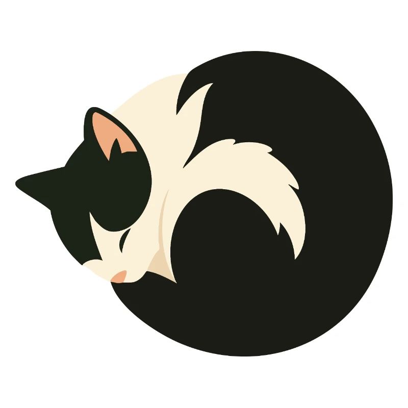 Chat endormi mignon dans un style minimaliste