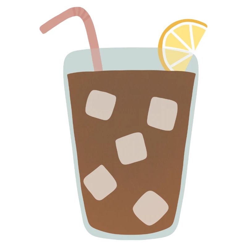 Zitrone Eistee Glas Illustration