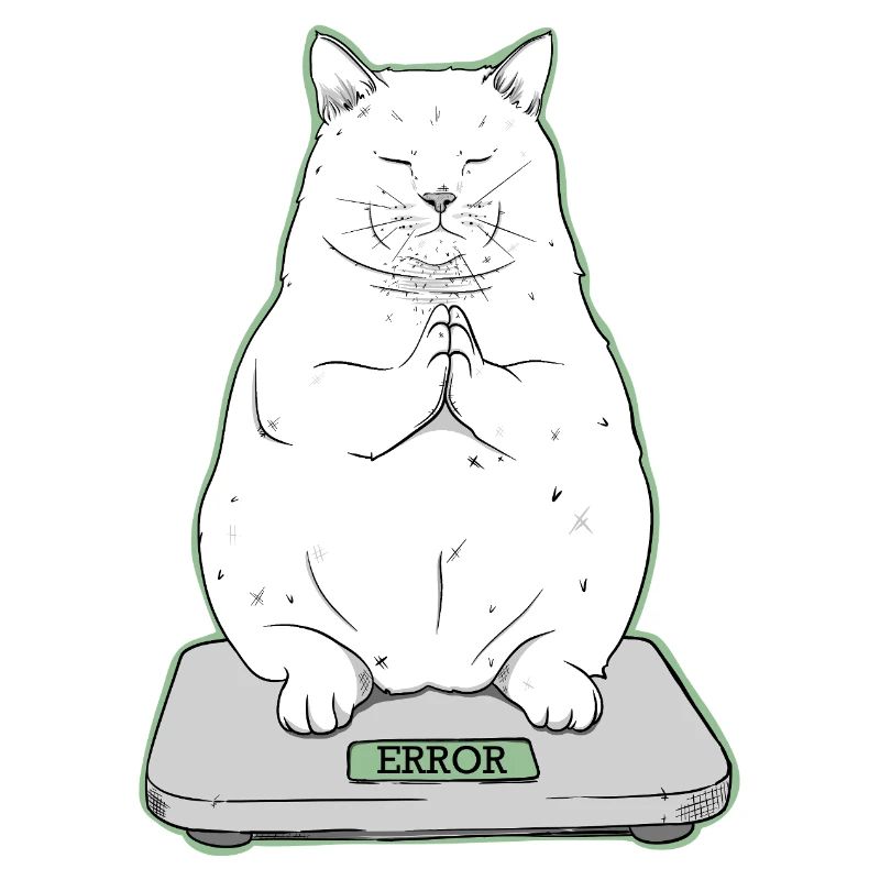 Dicke Katze im Meditationsmodus