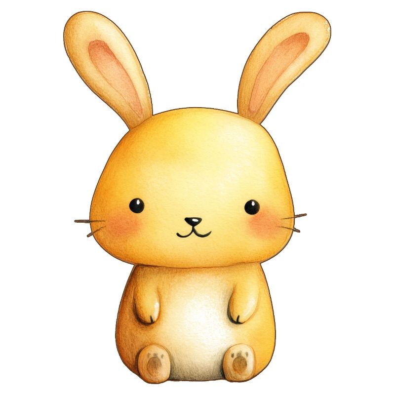 Petit Lapin Doux – Illustration Bébé Mignonne