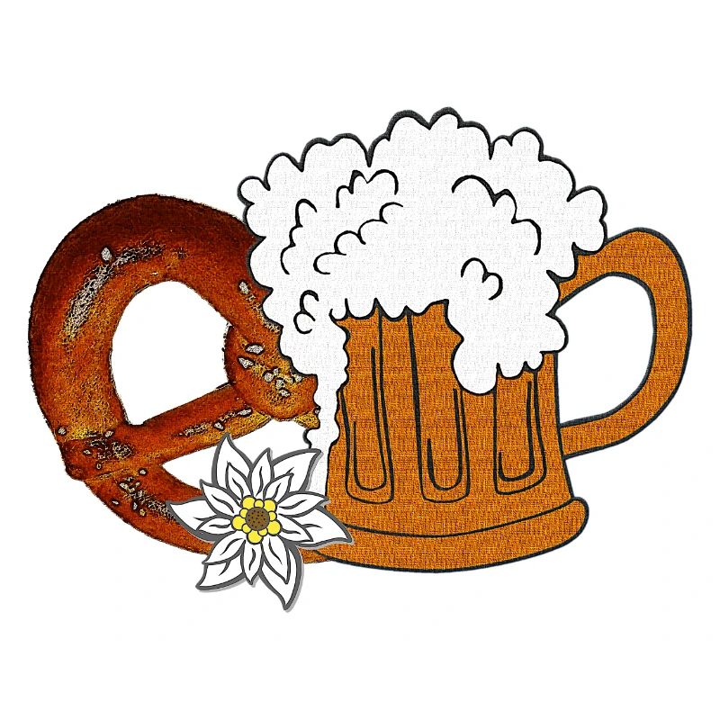 Bierglas, Volksfeste, Brezel mit Bierhumpen