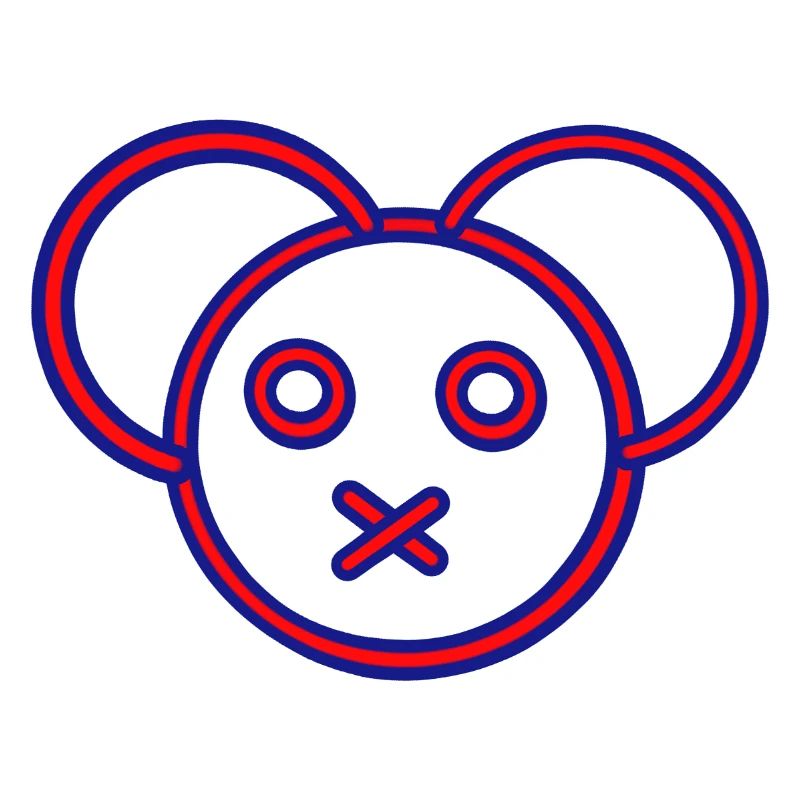 Neon Bärenkopf X-Mund