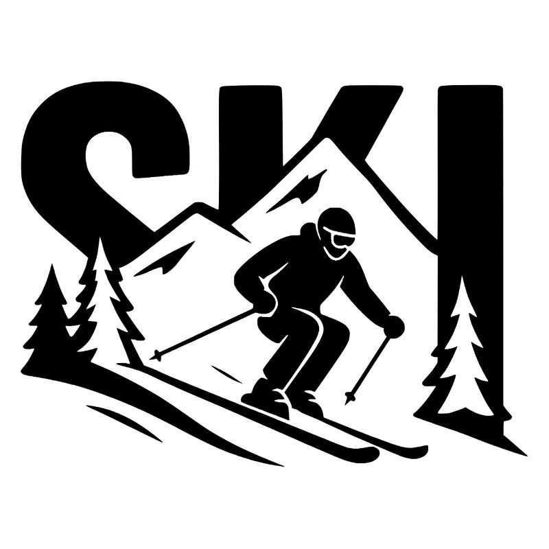 Ski Abfahrt Berg Design