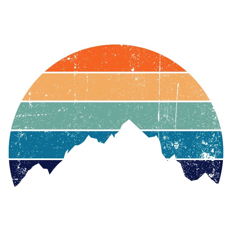 Retro Mountain Sunset Gradient