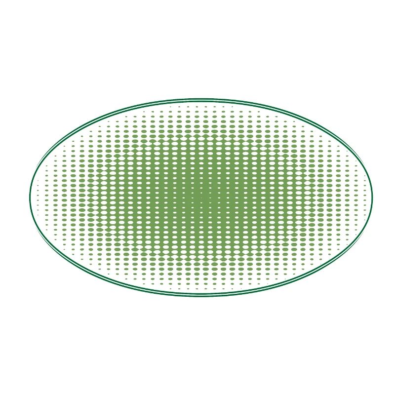 Oval grün gepunktet, mit Rahmen