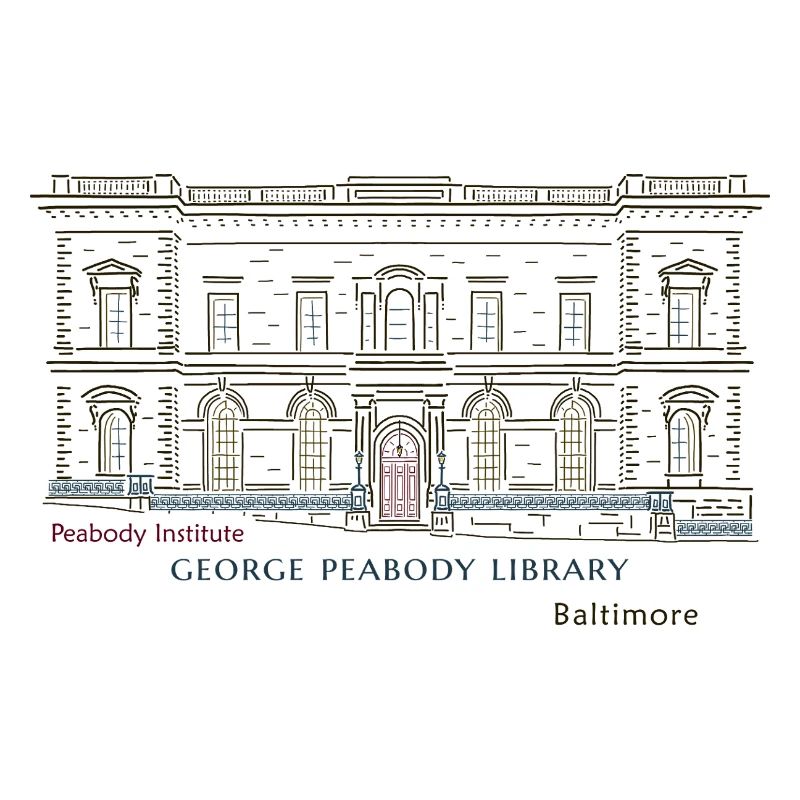 Baltimore, Hand Drawing George Peabody Library