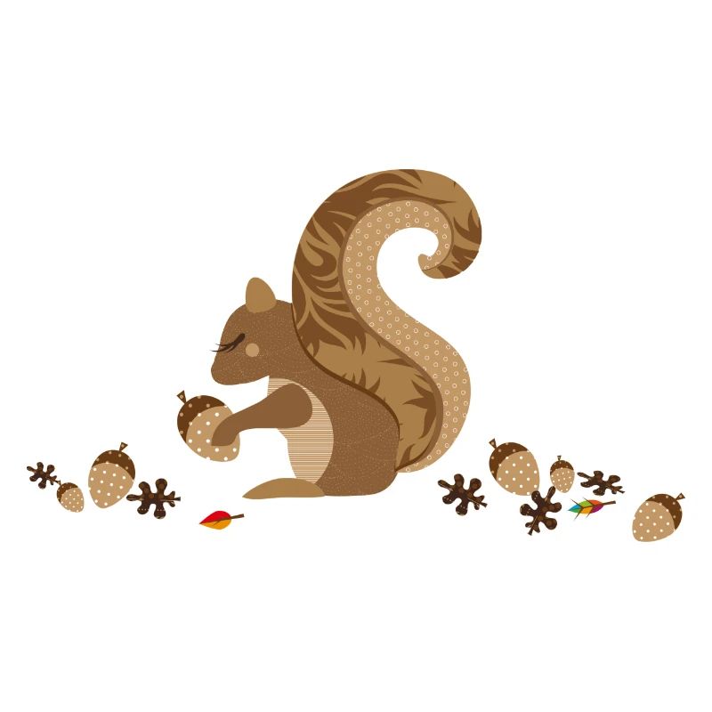 Ein Eichhörnchen mit einer Eichel