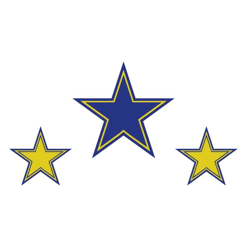 Abstract Star Patterns in Yellow and Blue