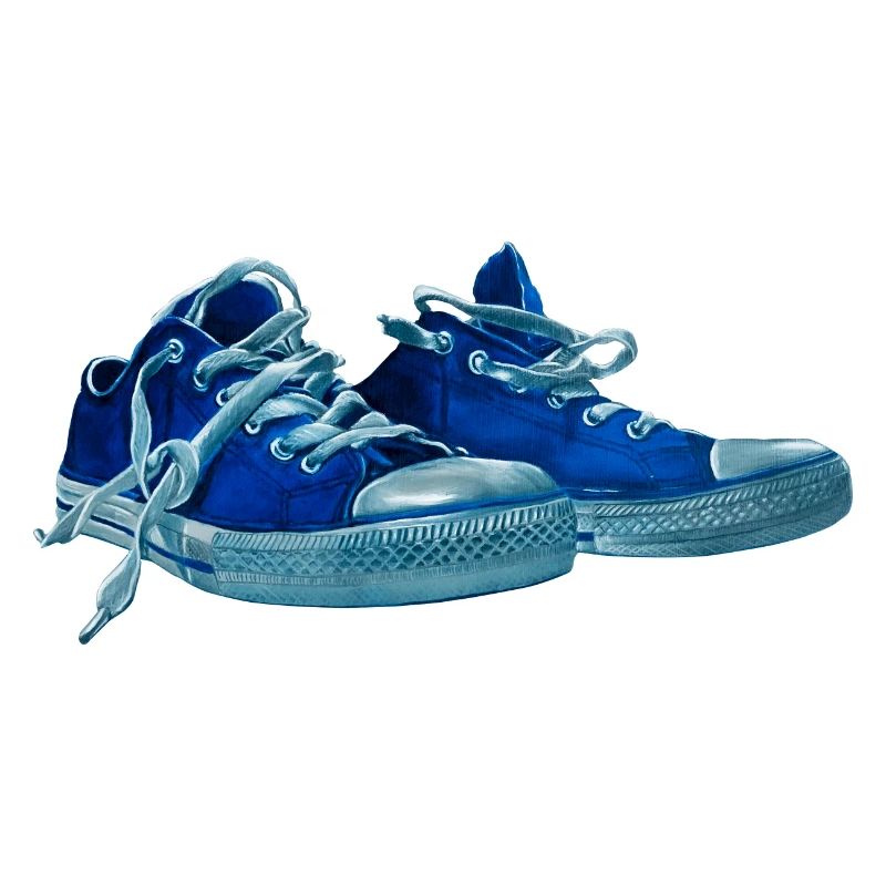 Blauer Sneaker Druck 