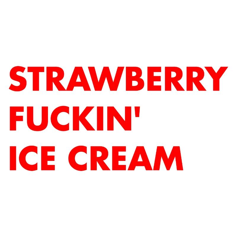 Erdbeer Eis - roter Schriftzug