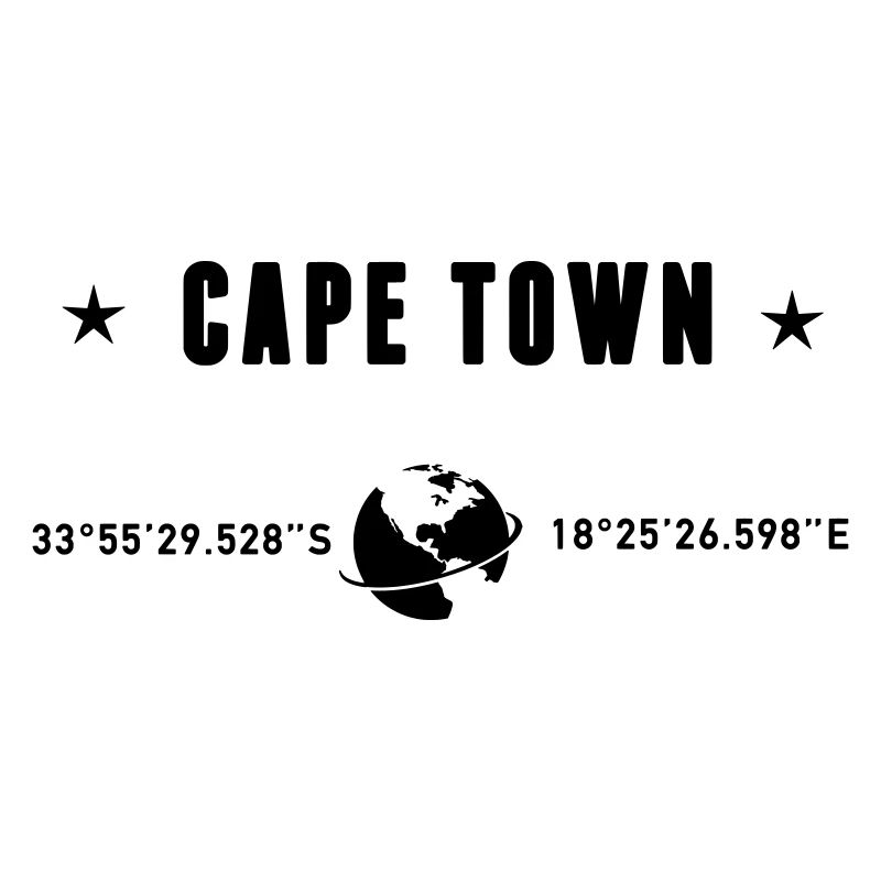 Cape Town Coordinates Black Typography