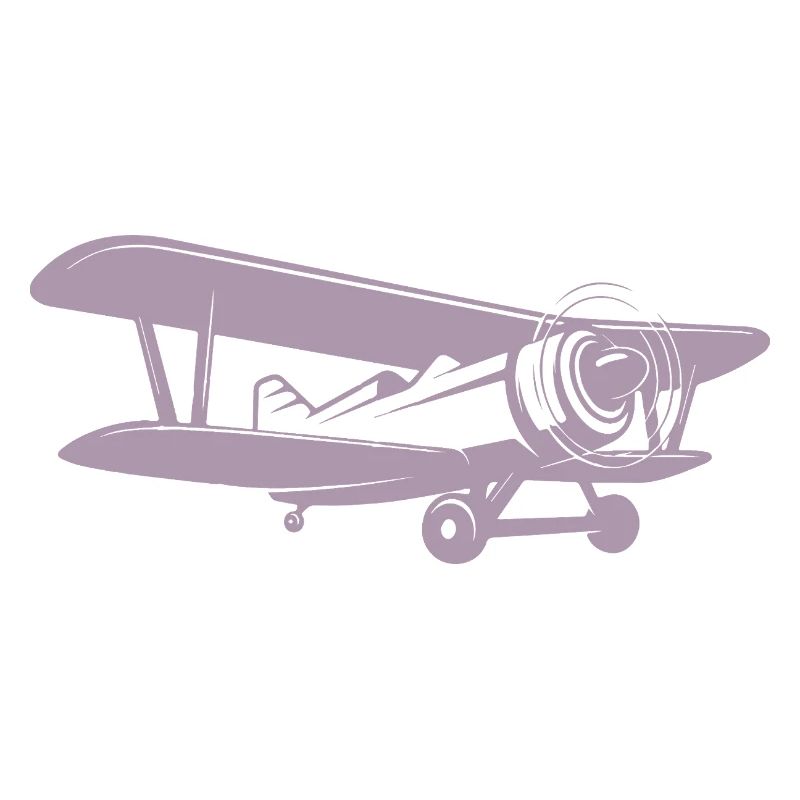 Doppeldecker Pilot Retro Minimalistisch