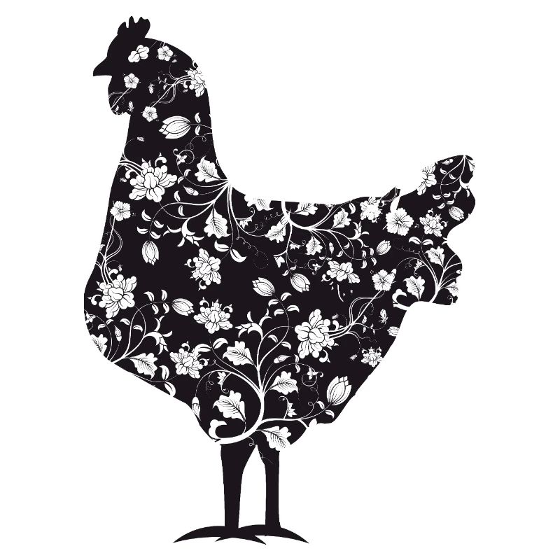 Huhn mit floralem Muster