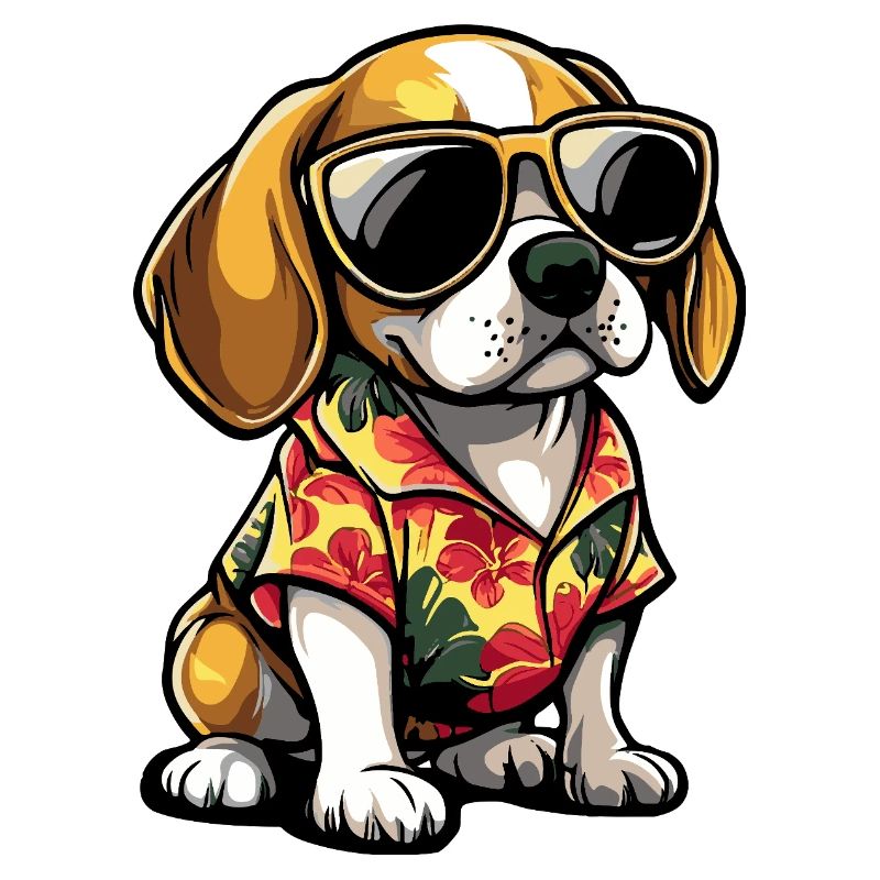 Beagle Hund Comic Urlaub