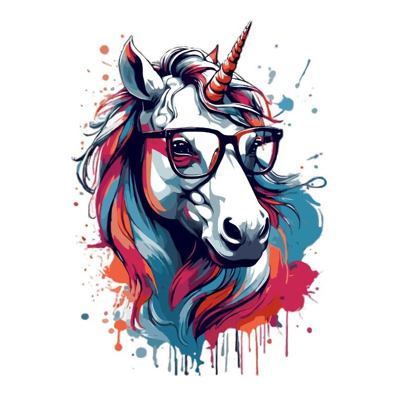 Bunter Einhorn Kunstdruck