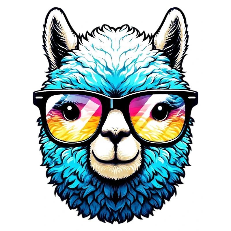 Alpaka mit Sonnenbrille