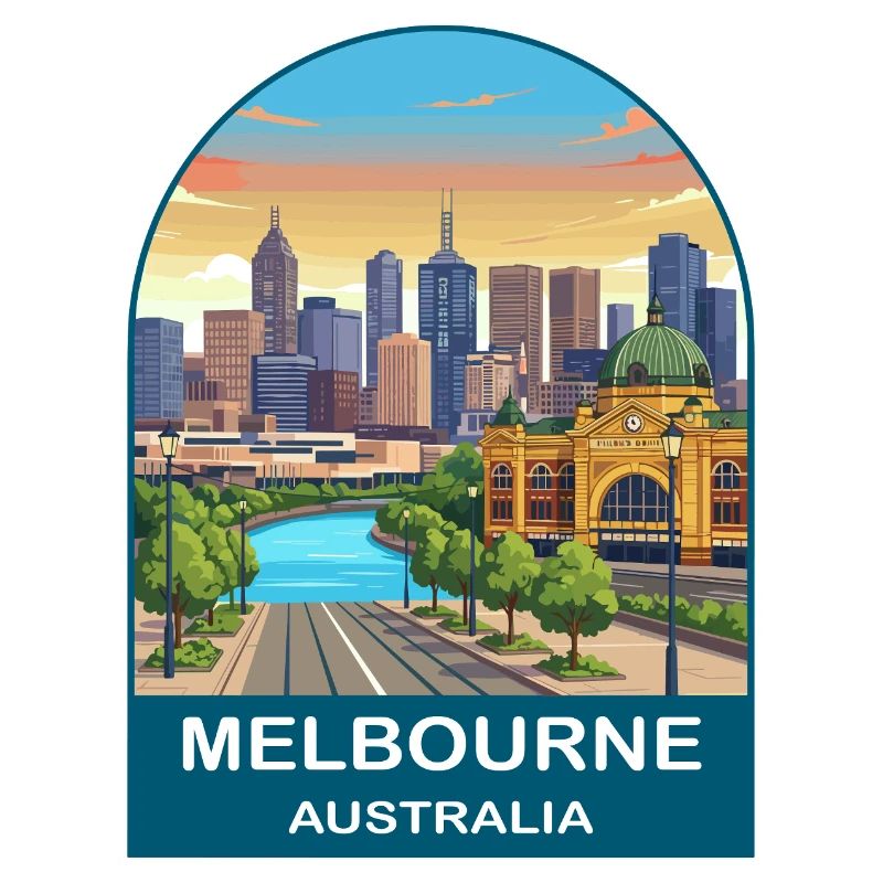 Melbourne, Australien, Flinders St Reiseplakat